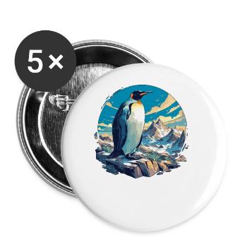 Penguins Penguin - Buttons large 2.2''/56 mm (5-pack) - white - Front