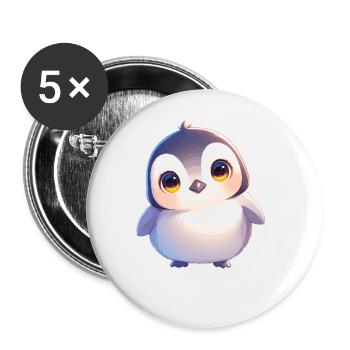 Penguins Penguin - Buttons large 2.2''/56 mm (5-pack) - white - Front