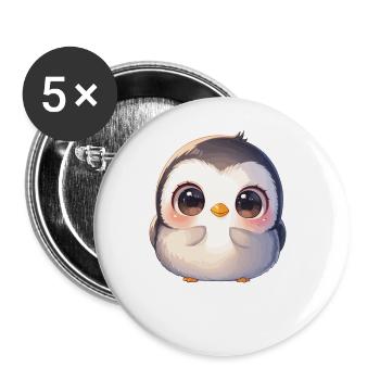 Penguins Penguin - Buttons large 2.2''/56 mm (5-pack) - white - Front
