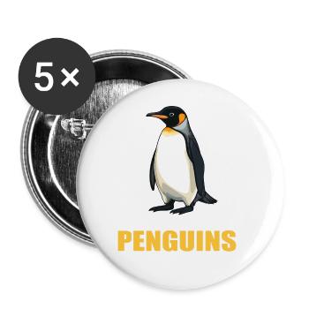 Penguins Penguin - Buttons large 2.2''/56 mm (5-pack) - white - Front