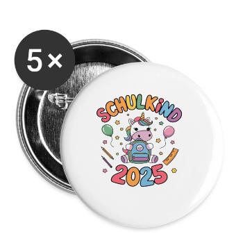School Child 2025 School Enrollment Back to School - Buttons large 2.2''/56 mm (5-pack) - white - Front