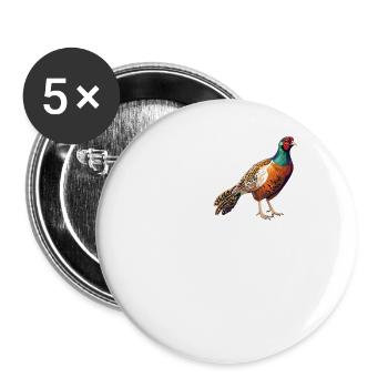 Pheasants Pheasant - Buttons large 2.2''/56 mm (5-pack) - white - Front