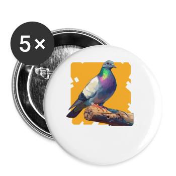 Pigeons Pigeon - Buttons large 2.2''/56 mm (5-pack) - white - Front