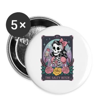 Tarotkarte - Buttons groß 56 mm (5er Pack) - Weiß - Vorne