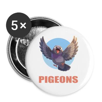 Pigeons Pigeon - Buttons large 2.2''/56 mm (5-pack) - white - Front