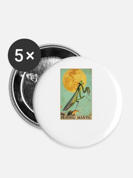 Gottesanbeterinnenen Gottesanbeterin - Buttons groß 56 mm (5er Pack) - Weiß
