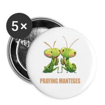 Gottesanbeterinnenen Gottesanbeterin - Buttons groß 56 mm (5er Pack) - Weiß - Vorne