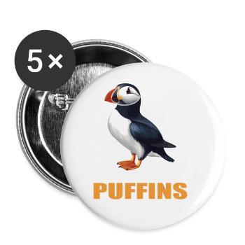 Papageientaucher - Buttons groß 56 mm (5er Pack) - Weiß - Vorne
