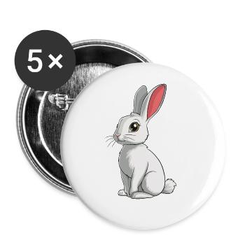 Bunny Bunny - Buttons large 2.2''/56 mm (5-pack) - white - Front