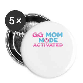 Gamer Mom Spielt Mit Der Kinderspiel-spiele Für - Buttons groß 56 mm (5er Pack) - Weiß - Vorne