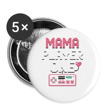 Gamer Mom Spielt Mit Der Kinderspiel-spiele Für - Buttons groß 56 mm (5er Pack) - Weiß - Vorne