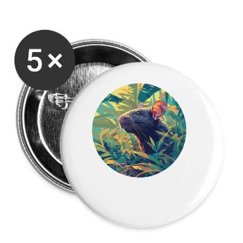 Ratten Ratte - Buttons groß 56 mm (5er Pack) - Weiß - Vorne