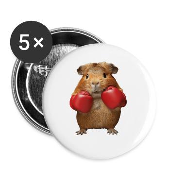 Meerschweinchen - Buttons groß 56 mm (5er Pack) - Weiß - Vorne