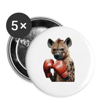 Hyäne - Buttons groß 56 mm (5er Pack) - Weiß - Vorne
