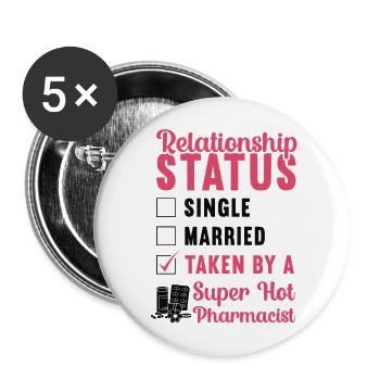 Technicien en pharmacie - Lot de 5 grands badges (56 mm) - blanc - Devant