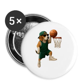 Beagle - Buttons groß 56 mm (5er Pack) - Weiß - Vorne
