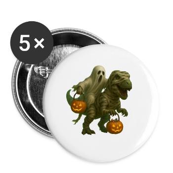 T-Rex - Buttons groß 56 mm (5er Pack) - Weiß - Vorne
