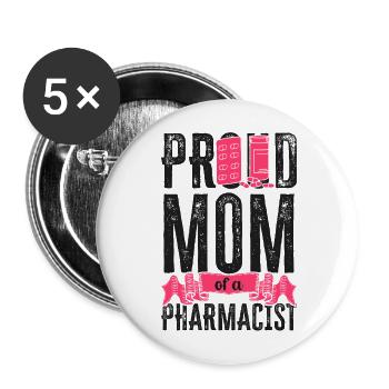 Pharmacy Tech Technician - Buttons large 2.2''/56 mm (5-pack) - white - Front