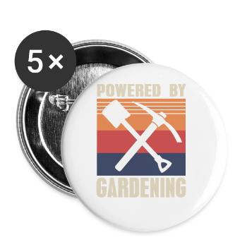 Powered by Gardening Retro Style Fan - Buttons large 2.2''/56 mm (5-pack) - white - Front