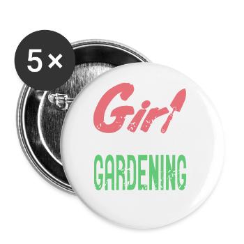 Fière dame des plantes qui aime jardiner - Lot de 5 grands badges (56 mm) - blanc - Devant