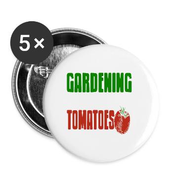 J’aime jardiner de ma tête Tomato Pun Lover - Lot de 5 grands badges (56 mm) - blanc - Devant
