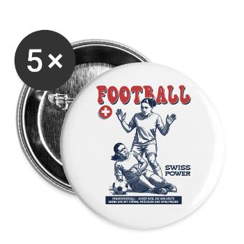 Pure Dynamism: Suisse Footballer Shirt - Buttons large 2.2''/56 mm (5-pack) - white - Front
