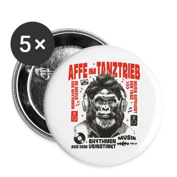 Gorilla Vibes Shirt: Glasses & Headphone Look - Buttons large 2.2''/56 mm (5-pack) - white - Front