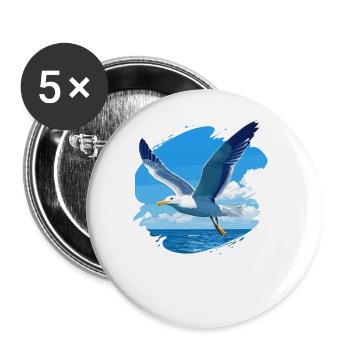 Seagulls Seagull - Buttons large 2.2''/56 mm (5-pack) - white - Front