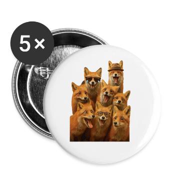 Fuchs - Buttons groß 56 mm (5er Pack) - Weiß - Vorne