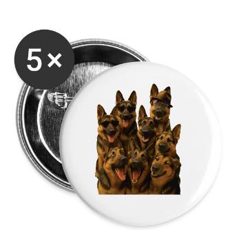 Deutscher Schäferhund - Buttons groß 56 mm (5er Pack) - Weiß - Vorne