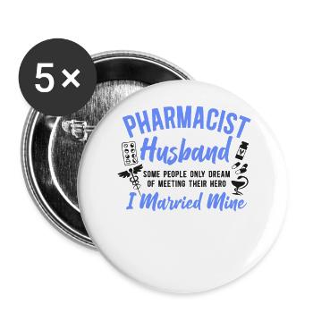 Pharmacy Tech Technician - Buttons groß 56 mm (5er Pack) - Weiß - Vorne