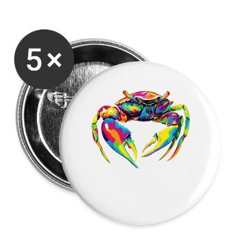 Crab Crab Crustaceans Crab Shore Crab Crayfish - Buttons large 2.2''/56 mm (5-pack) - white - Front