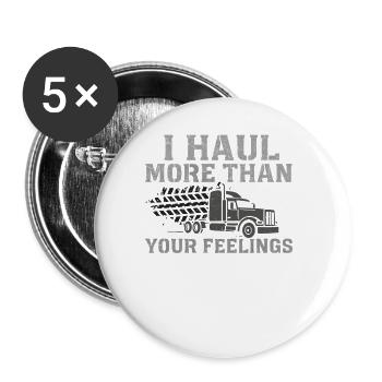 Camionneur Camionnage Cadeau Camionneur - Lot de 5 grands badges (56 mm) - blanc - Devant