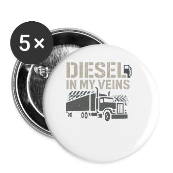 Camionneur Camionnage Cadeau Camionneur - Lot de 5 grands badges (56 mm) - blanc - Devant