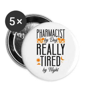Pharmacy Tech Technician - Buttons large 2.2''/56 mm (5-pack) - white - Front