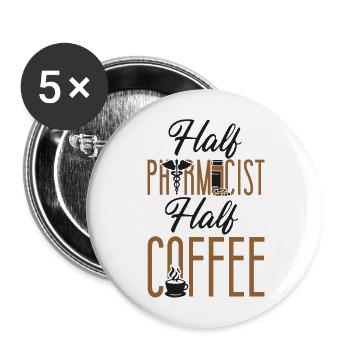 Technicien en pharmacie - Lot de 5 grands badges (56 mm) - blanc - Devant