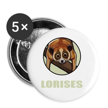 Plumploris Loris - Buttons groß 56 mm (5er Pack) - Weiß - Vorne