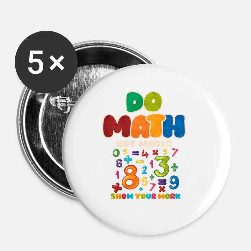 Math - Buttons large 2.2''/56 mm (5-pack) - white