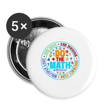 Mathématiques - Lot de 5 grands badges (56 mm) - blanc - Devant