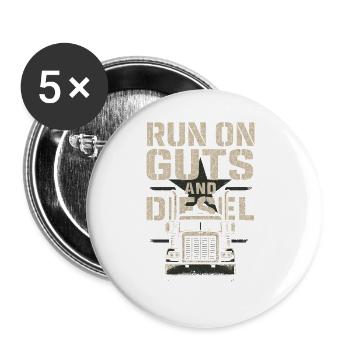 Camionneur Camionnage Cadeau Camionneur - Lot de 5 grands badges (56 mm) - blanc - Devant
