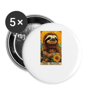 Paresseux Paresseux - Lot de 5 grands badges (56 mm) - blanc - Devant