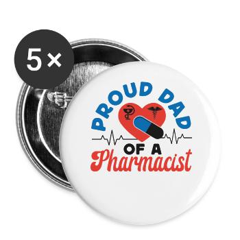 Pharmacy Tech Technician - Buttons large 2.2''/56 mm (5-pack) - white - Front