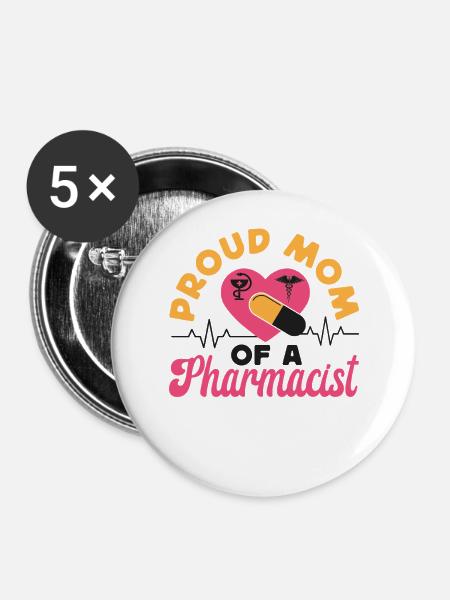 Pharmacy Tech Technician - Buttons groß 56 mm (5er Pack) - Weiß