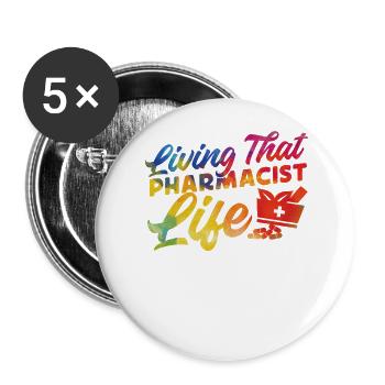 Pharmacy Tech Technician - Buttons large 2.2''/56 mm (5-pack) - white - Front