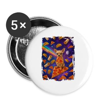 Chihuahua - Lot de 5 grands badges (56 mm) - blanc - Devant