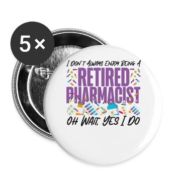 Technicien en pharmacie - Lot de 5 grands badges (56 mm) - blanc - Devant