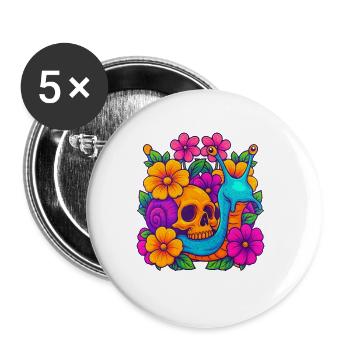 Snail - Buttons large 2.2''/56 mm (5-pack) - white - Front