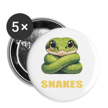 Serpents Serpent - Lot de 5 grands badges (56 mm) - blanc - Devant