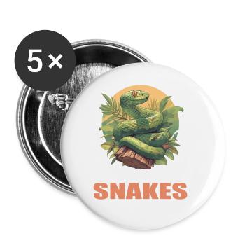 Serpents Serpent - Lot de 5 grands badges (56 mm) - blanc - Devant