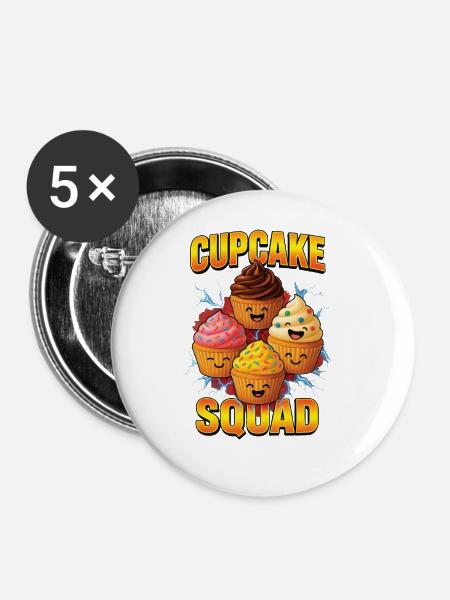 Cupcake - Buttons groß 56 mm (5er Pack) - Weiß
